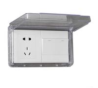 Outlet Cover,Switch Protector Cover, Slim Waterproof Socket Cover for Bathroom Wall, Easy to Open and Close(White)(Clear)