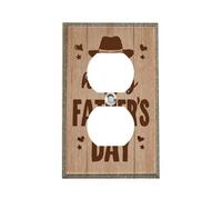 Outlet Cover Words Happy Father's Day in Brown 1 Gang Wall Plate Duplex Light Switch Cover Plate Single Dual Plug Cover Electrical Switchplate