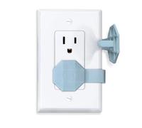 Outlet Covers Baby Proofing (6 Pack Covers 12 Outlets) - Child Safety Electrical Socket Covers - Blue Plug Protectors Easy to Install - Socket Sitter: Always Connected, Never Lost! No Choking Hazard!