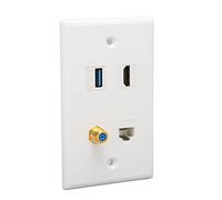 Outlet Covers, Outlet Covers Wall Plate 4-port Information Panel with USB3.0 Data Charging Outlet Cover for Electrical Outlet, Decor and Home Improvement Essentials