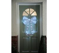 Outlet Festive Large Pre-lit Door Bow GREEN