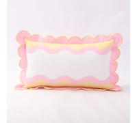 Outlet Garden Stories Frilled Printed Wave Outdoor Cushion MINT GREEN