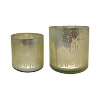 Outlet Home Stories Set of 2 Pre Lit House Scene Hurricane NEUTRAL