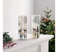 Outlet Home Stories Set of 2 Scene Rotating Ornament MOCHA 25 CM