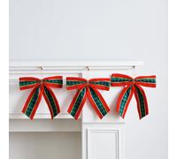Outlet Home Stories Tartan Set Of 3 Hanging Bow Decoration RED,GREEN