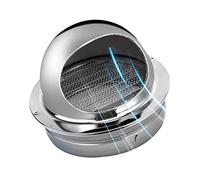 Outlet Hood,304 Stainless Steel Wall Vent Outlet, Round Wall Vent Outlet Cover Ø60-300mm, Hemispherical Air Ventilation Outlet Hood (Size : 125mm/5in)