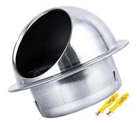 Outlet Hood,Air Vent Louver Grille Cover, Stainless Steel Vents 110/125/160mm Ventilation Air Vent (Color : Silver, Size : 9.8in/250mm)