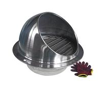 Outlet Hood,Air Ventilation Outlet Hood 304 Stainless Steel Round Bull Nosed External Extractor 60-300mm, Wall Air Soffit Vents(Size:100mm/4in)
