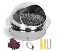 Outlet Hood,Louvered Vent, Round Ventilation Grill Vent Cover With Screen Mesh Air Ventilation Outlet Hood(Size:4.9in/125mm)