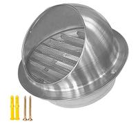 Outlet Hood,Round Soffit Air Vent, Wall Vent Outlet Cover With Screen Mesh 304 Stainless Steel Exhaust Grille Louvered Vent (Size : 4.9in/125mm)