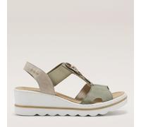 Outlet Rieker Circle Detail Wedge Sandal BEIGE SIZE 5