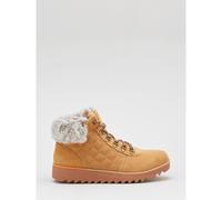 Outlet Skechers Suede Padded Fur Trim Hiker Boot CHESTNUT SIZE 4 1/2
