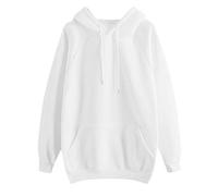 outlet store clearance uk lightweight hoodies women Sweatshirt Color Pullover Casual Hooded Sleeve Pocket Women's Long Solid items in uk most sold items White