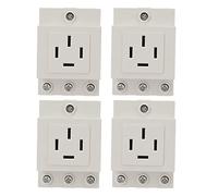 Outlet Timer Power Socket 440V Flame Retardant ABS Copper High Overload Capacity Electrical Outlet Easy Installation Guide Rail Type for Modular Terminal Box 4 Pack (AC30-416 (4 pieces sold))