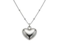 OUTLETISSIMO® ET244 Women's Necklace with Heart Pendant Elegant Necklace with Ball Chain and Polished Pendant Fashion Love Gift