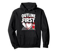 Outline First Heart Cookie Icing Pullover Hoodie