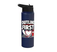 Outline First Heart Cookie Icing Stainless Steel Insulated Water Bottle