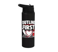 Outline First Heart Cookie Icing Stainless Steel Insulated Water Bottle