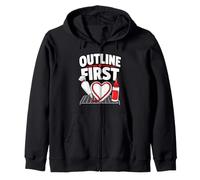 Outline First Heart Cookie Icing Zip Hoodie