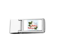 Outline Japanese City Tokyo Slim Money Clip Stainless Holder Pocket Wallet