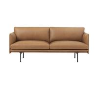 Outline Leather 2-Seat Sofa Cognac one size