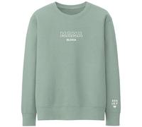 Outline Mama Personalised Sweatshirt Puff Print Front Large Back Sleeve Custom Child Names Year Of Birth Jumper Mothers Day Birthday Gift for Mum, M, Dusty Green