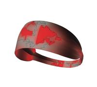 Outline Of Canada Printing Double-Sided,Unisex Elastic Sports Headband,Ideal As A Gift For Sports-Loving Friends,Family