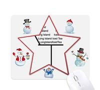 Outline Of Long Island Ice Tea Cocktail Christmas Snowman Family Star Mouse Pad