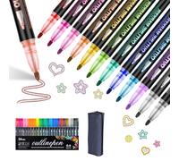 Outline Pens, 48-Color Double Line Outline Marker Pens, Glitter Pens, Outline Pen Metallic Markers for Arts and Crafts, DIY Projects, Greeting Cards, Gifts for Teenage Girls (24 colors)