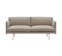 Muuto - Outline Sofa 2-Seater, Ecriture 240 / Polished Aluminium - Beige