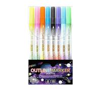 Outline Thoughts: 8 Pieces Double-Sided Glitter Doodle Markers for Art, Crafts with Smooth Ink Flow, Highlighting Pens for Documents, Planning, Creative Projects