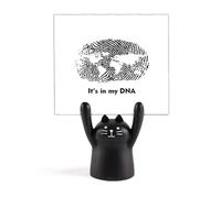 Outline World Gene Map Memo Holder Cartoon Black Cat Stand Decoration