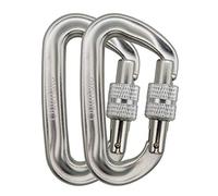 Outmate Carabiner Clip,12kN Aluminium Alloy Screwgate Carabiners,Heavy Duty Clips 2645lbs/1200kg,Perfect Gear for Hammocks Camping Hiking Keyring and Utility(Screw gate,2 Silver)
