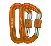 Outmate Carabiner Clip,12kN Aluminium Alloy Screwgate Carabiners,Heavy Duty Clips 2645lbs/1200kg,Perfect Gear for Hammocks Camping Hiking Keyring and Utility(Screw gate,2 Orange)