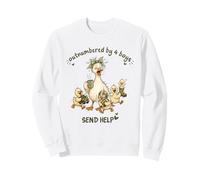 Outnumbered 4 Boys Mama Goose Duck Send Help Funny Mom Life Sweatshirt