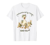 Outnumbered 4 Boys Mama Goose Duck Send Help Funny Mom Life T-Shirt