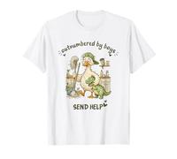 Outnumbered Boys Mama Duck Cleaning Send Help Family Mom T-Shirt