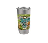 Outnumbered By Boys Funny Dinosaur Boy Mom Stainless Steel Insulated Tumbler