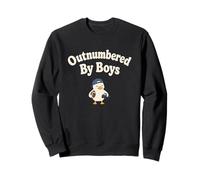 Outnumbered By Boys Funny Mom Duck Graphic Sweatshirt