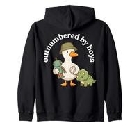 Outnumbered By Boys Funny Mom Mama Boy Mom Life Zip Hoodie