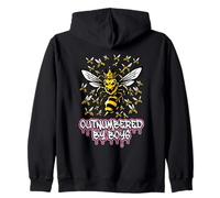Outnumbered By Boys Motherhood Raising Sons Mom Zip Hoodie