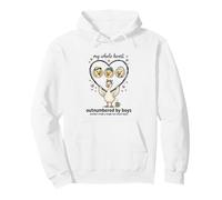Outnumbered By Boys Proud Mom My Whole Heart Goose Mama Love Pullover Hoodie