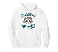Outnumbered By Boys Raccoon Mom Funny Mama Pullover Hoodie