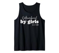Outnumbered by Girls Funny Parenting Father's Day Dad Tank Top