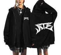 Outofgas SKZ New Album ATE Hoodie Jacket Felix Hyunjin Bangchan LeeKnow Minho World Tour Zippered Sweatershirt Jacket, Black 01, M