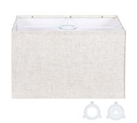 OUTON Beige 16 Inch Rectangle Lamp Shade, 15.7" Top x 9.6" Bottom x 9.8" High, Linen Replacement Lampshade for Floor Lamps and Tall Table Lamps, 1.65" Spider Fitting, Easy to Assemble