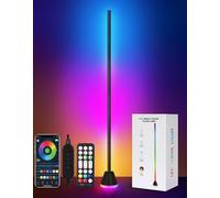 OUTON LED Floor Lamp Pro, 24W RGBCW Corner Lamp with Luminous Base, 256 Scenes & 16 Million Colours, APP & Remote Control, Music Sync, Dimmable Standing Lamp for Living Room Bedroom Gaming Room
