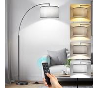 OUTON LED Modern Arc Floor Lamp, Dimmable Standing Lamp with Remote Control & Adjustable Arm, 3000K-6000K, Bulb Included, Tall Corner Lamp for Living Room, Bedroom, Reading