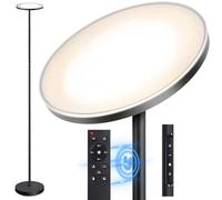 OUTON LED Uplighter Floor Lamp 30W 3000LM, Bright Modern Torchiere Dimmable Standing Lamp, Remote Touch Control & 4 Color Temperatures, 1 Hour Timer for Living Room, Bedroom, Office, Black