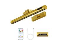 OUTON Rechargeable Picture Light with Remote & Touch, Magnetic Battery Operated Art Light, 3-Color Dimmable, 4000mAh, Timer, Power Indicator, Wireless for Wall Paintings, Mirrors, Gallery - Gold